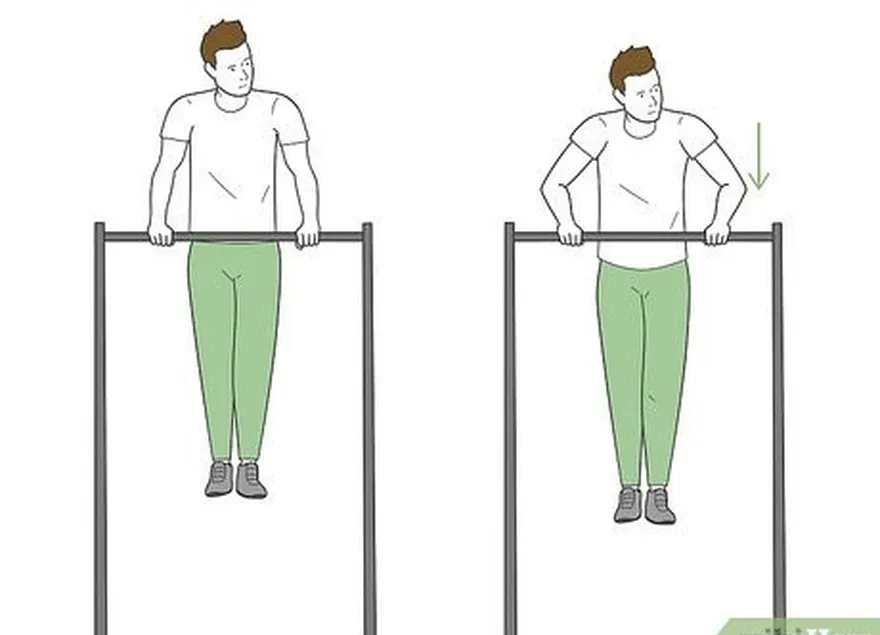 étape 5 faites des dips à la barre droite pour améliorer la force du haut du corps.