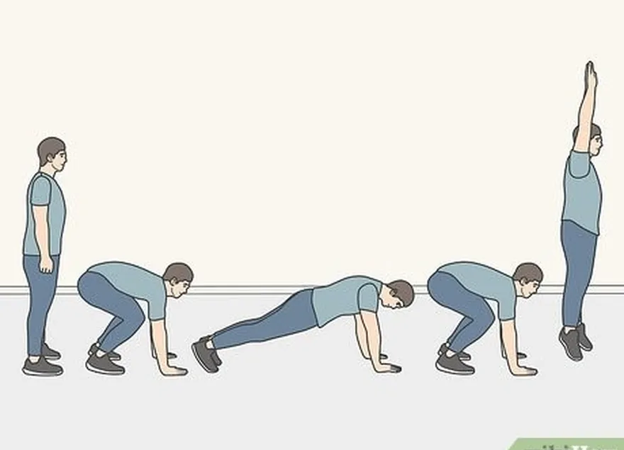 étape 7 entraînez-vous à faire des burpees pour faire travailler tout le corps.