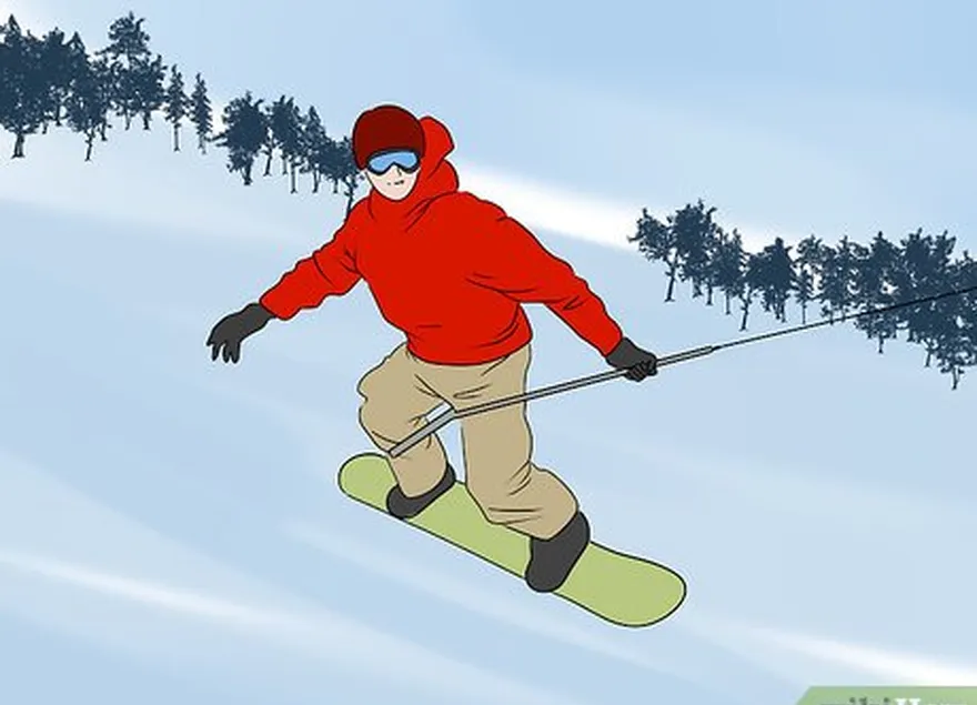 étape 7 gardez la planche bien droite, pliez légèrement les genoux et faites comme si vous faisiez du snowboard !