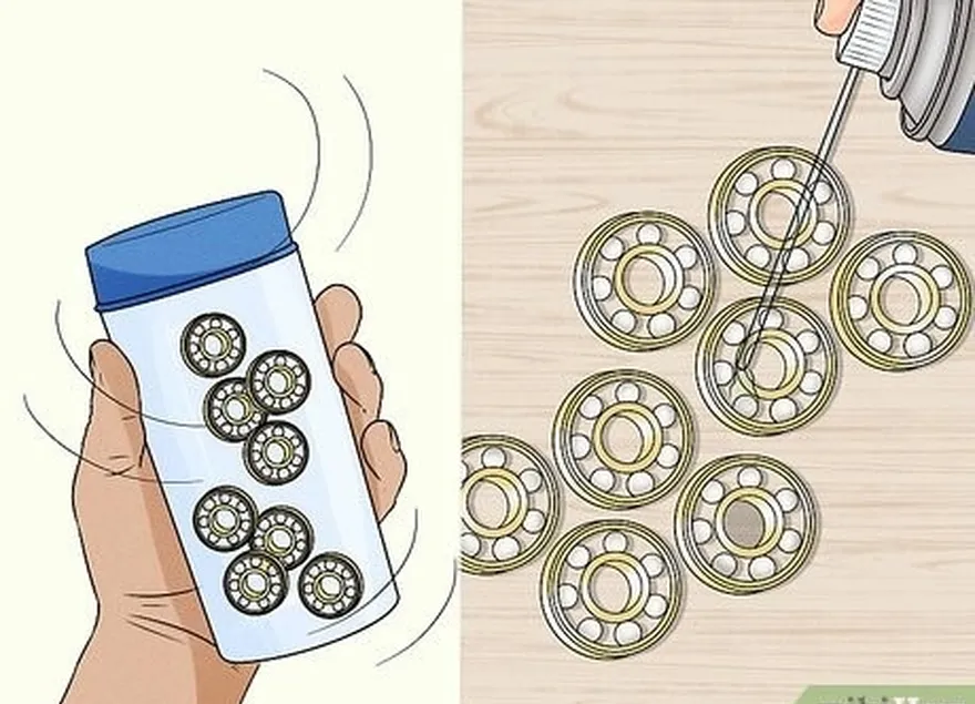 étape 7 nettoyer les roulements avec un produit de nettoyage des roulements et les lubrifier avec un produit de lubrification des roulements.