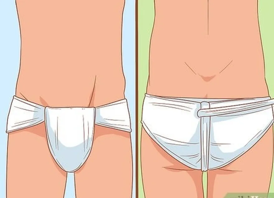 étape 7 faites glisser le long morceau de tissu à travers vos jambes pour le fixer dans le dos.