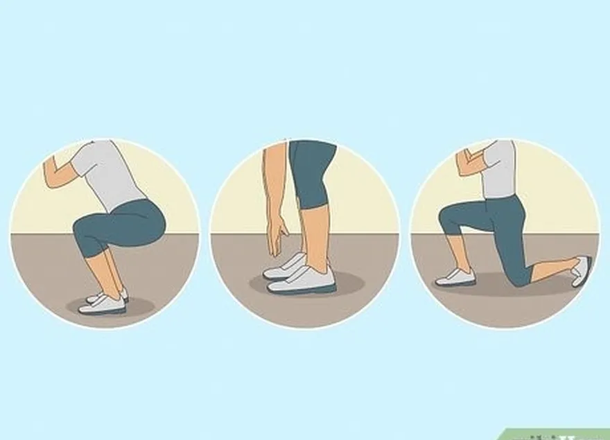 étape 1 : avant de jouer, échauffez-vous avec des exercices de flexion des jambes, de toucher les orteils et de faire des fentes.